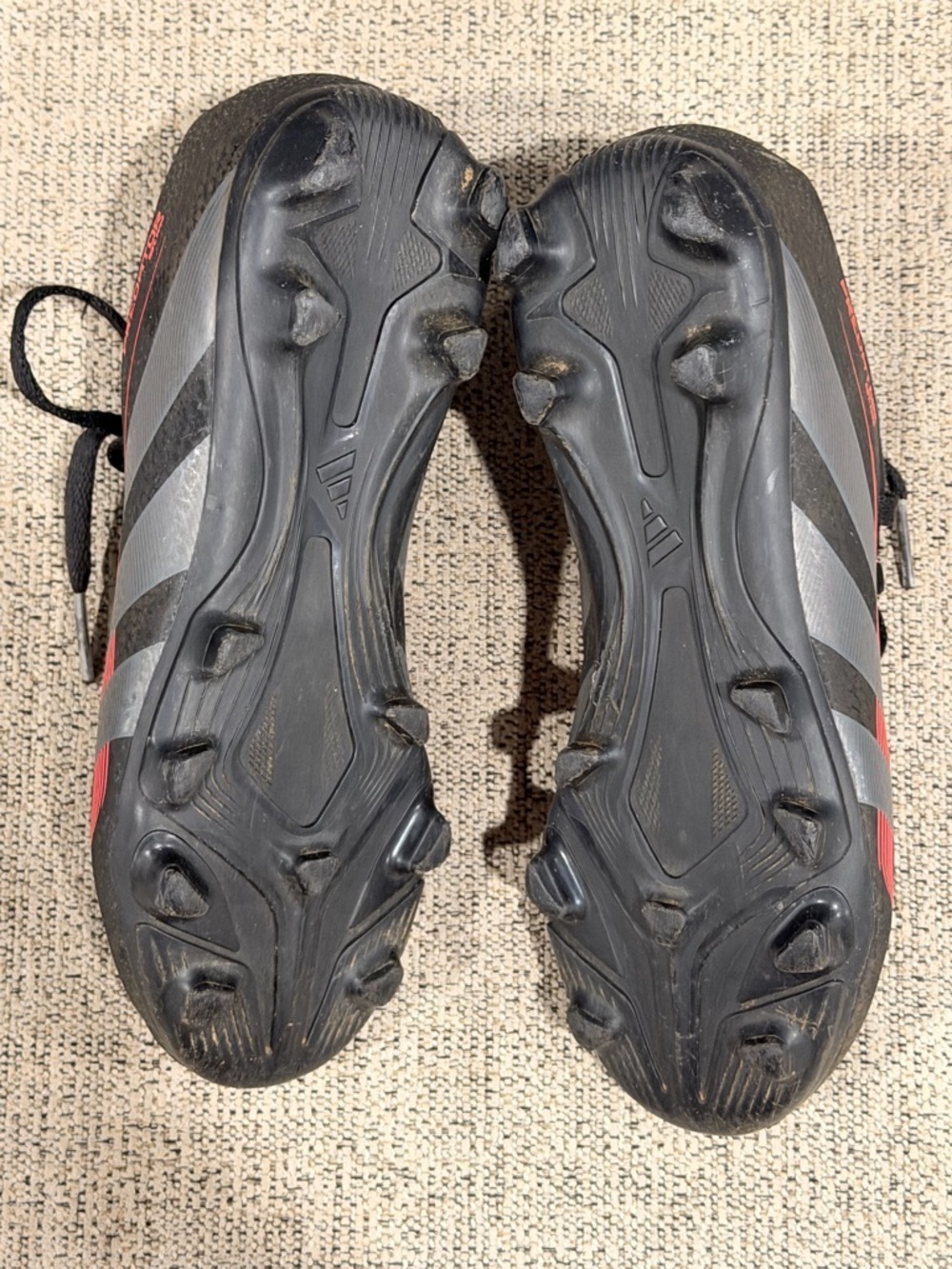 Adidas Predator Soccer Cleats in Black with Red Accents - Picture 7 of 9